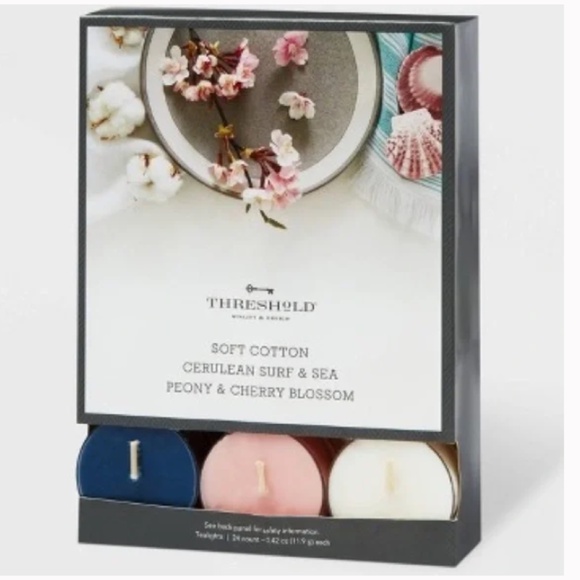 Threshold Accents Threshold 24 Pk Assorted Tealight Candles Nib